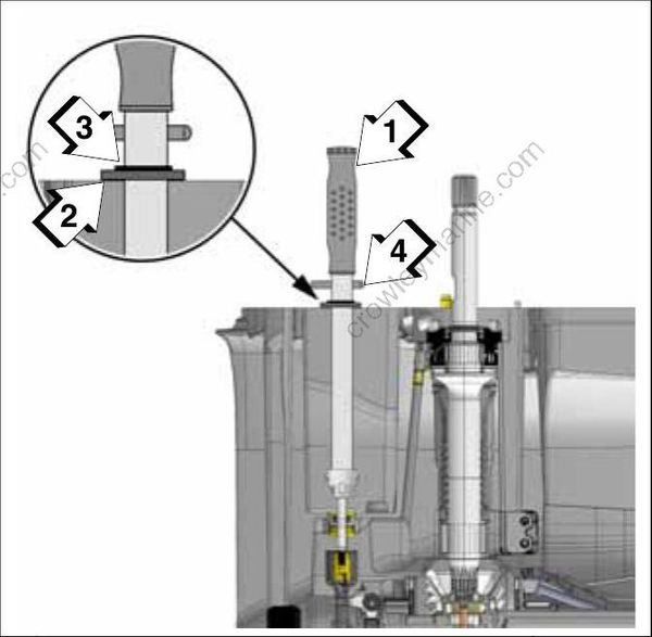 Service Manual Evinrude ETEC G2 66°V6 2.7 L Service Manual, PN 5010056 Gearcase [Shift Rod