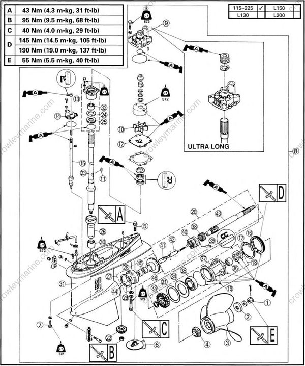 Lower Unit [Removal] [1995] | Crowley Marine