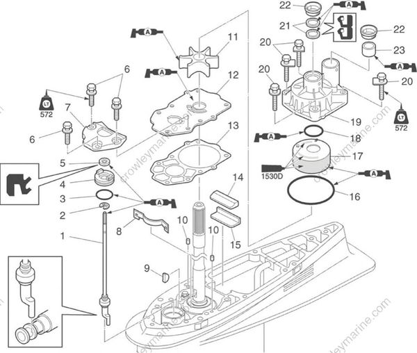 みぃページ Lower Unit [Water Pump And Shift Rod (Counter Rotation Model