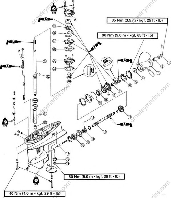 Lower Unit [Exploded Diagram] [2002] | Crowley Marine