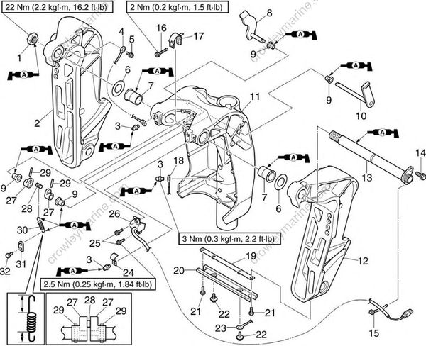 Bracket Unit [Clamp Brakcet And Swivel Bracket] [2017] | Crowley Marine