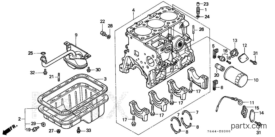 Honda H6522 A4 - CYLINDER BLOCK
