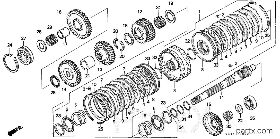 Honda H6522 A2H - MAINSHAFT