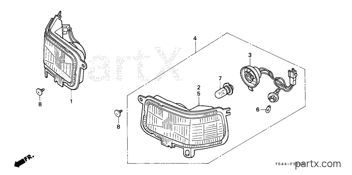 Honda H6522 A2H - HEADLIGHT