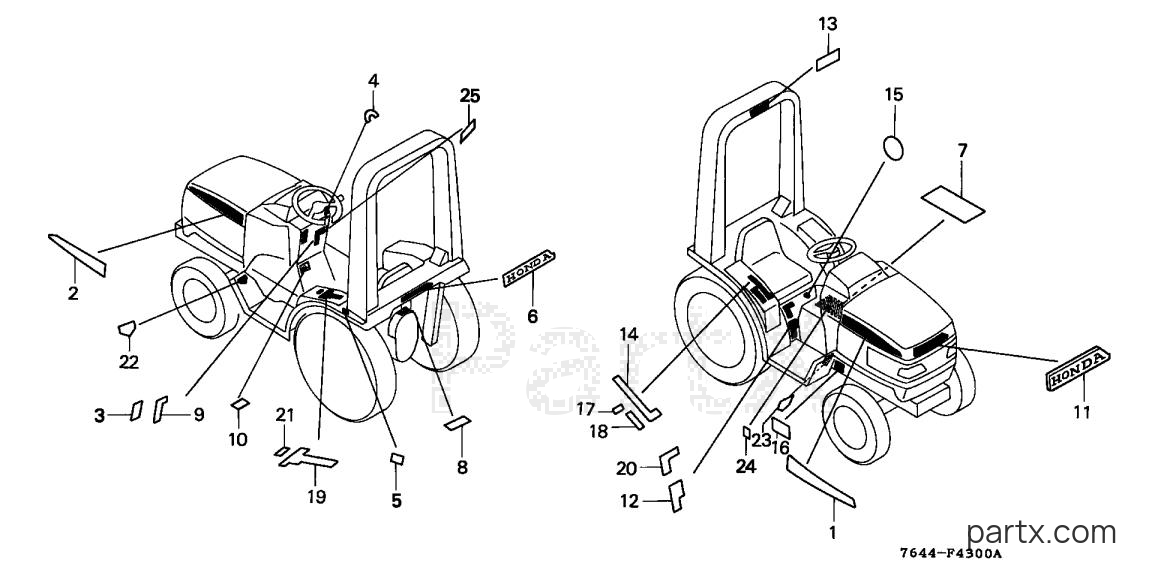 Honda H6522 A2H - LABELS (FRAME)