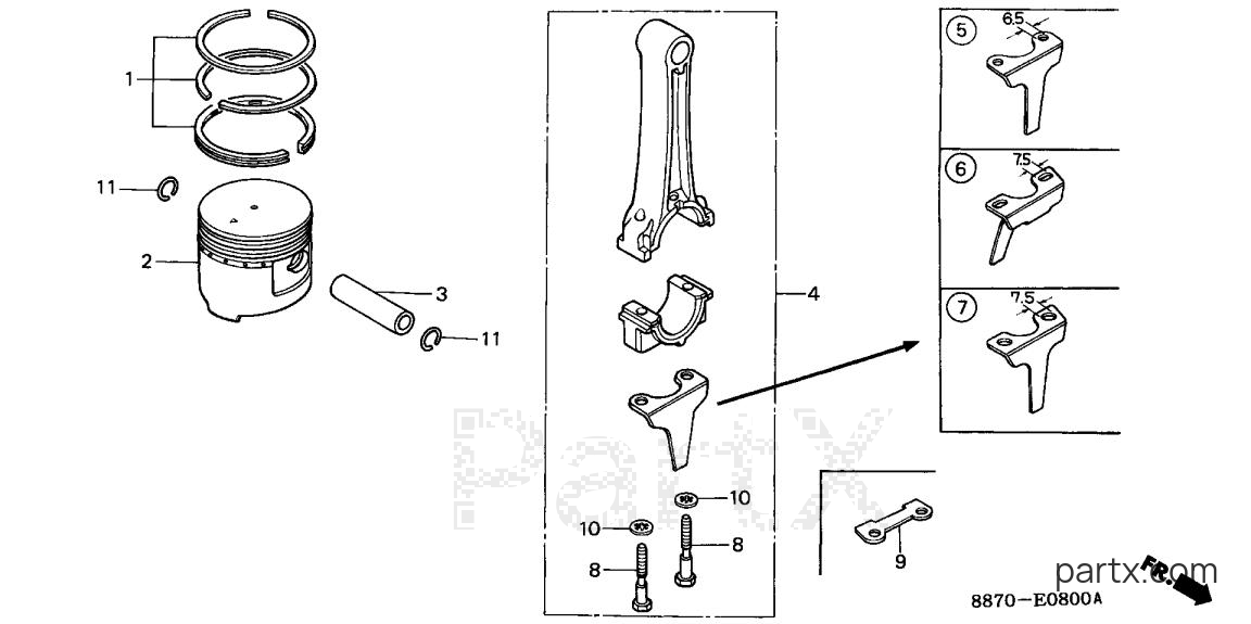 Honda G150 QZDU - PISTON