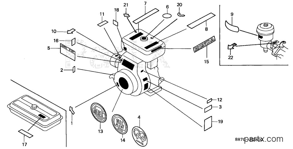 Honda G150 HZDU - LABEL