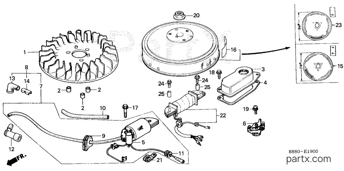 Honda GV150 A2 - FLYWHEEL - POINTS