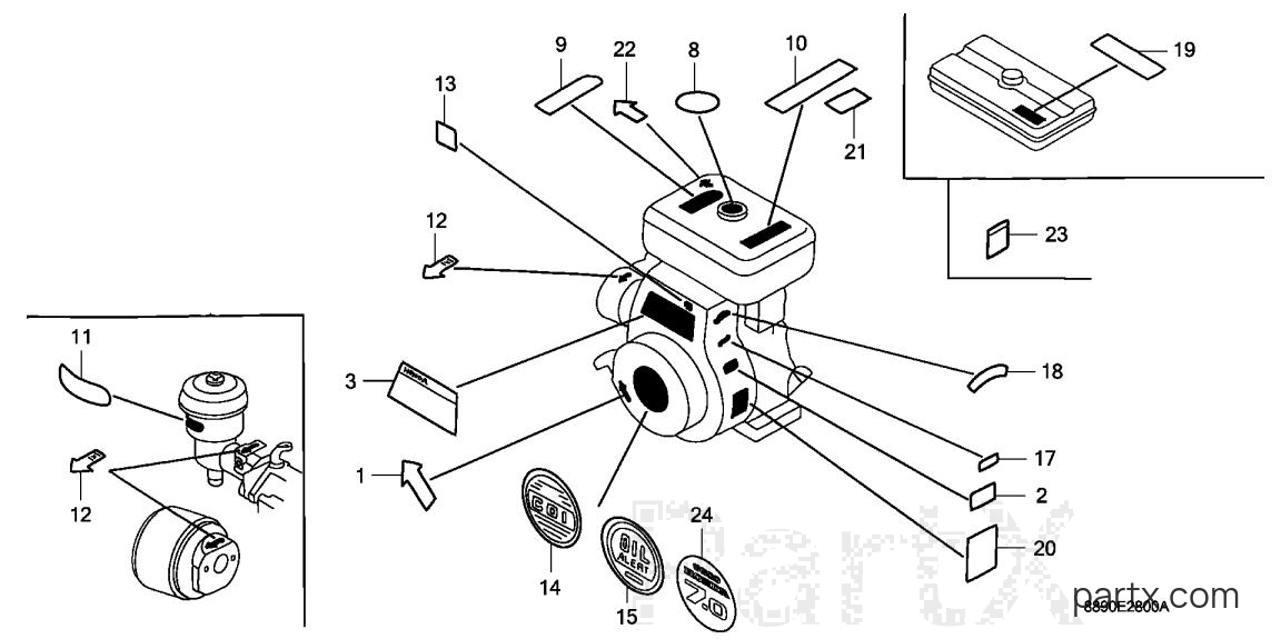 Honda G300 PZC1 - LABEL