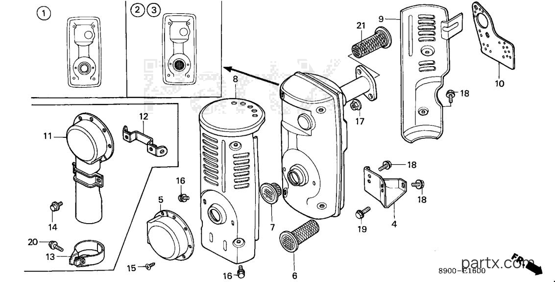 Honda G400K1 VB6 - MUFFLER (1)
