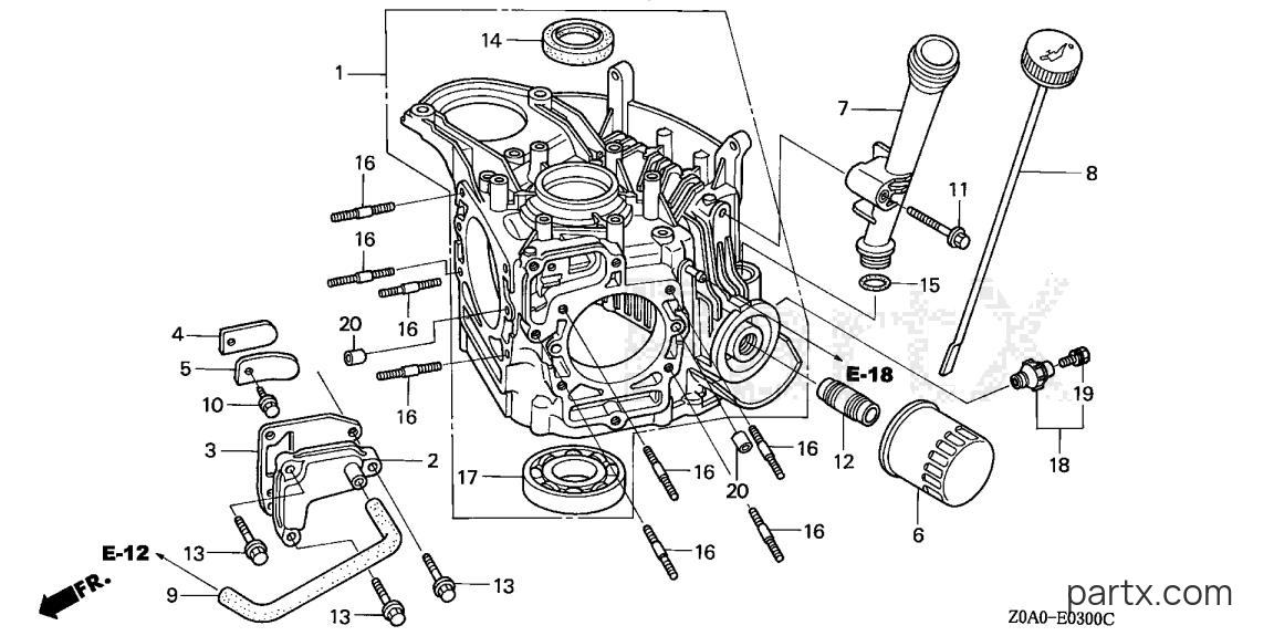 Honda GXV530 PXA1 - CRANKCASE