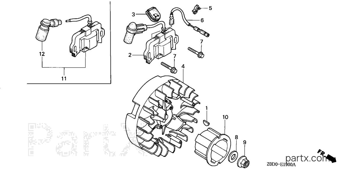 Honda GX100 QXU2 - FLYWHEEL - IGNITION COIL