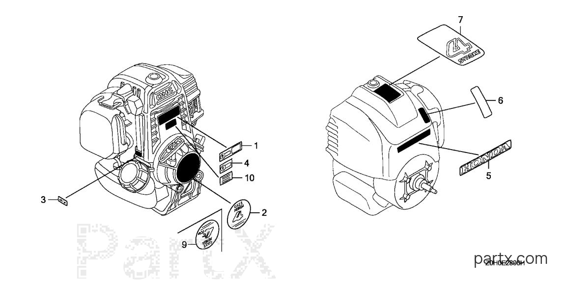 Honda GX25 WA - LABELS
