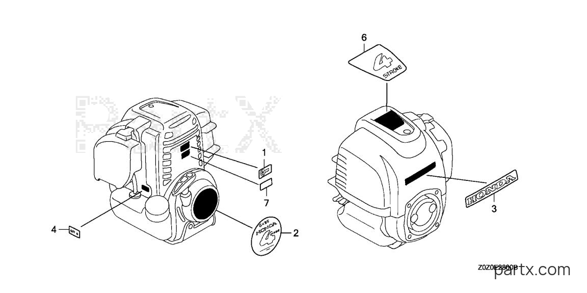 Honda GX35 SA2 - LABEL