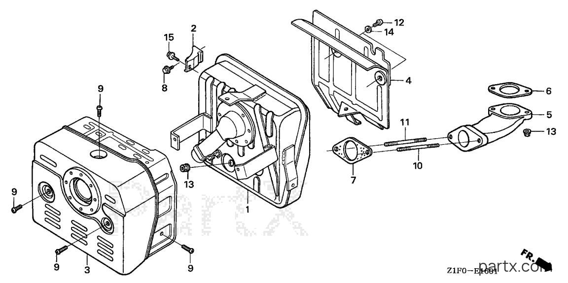 Honda GXV340T2 DP23 - MUFFLER (2)