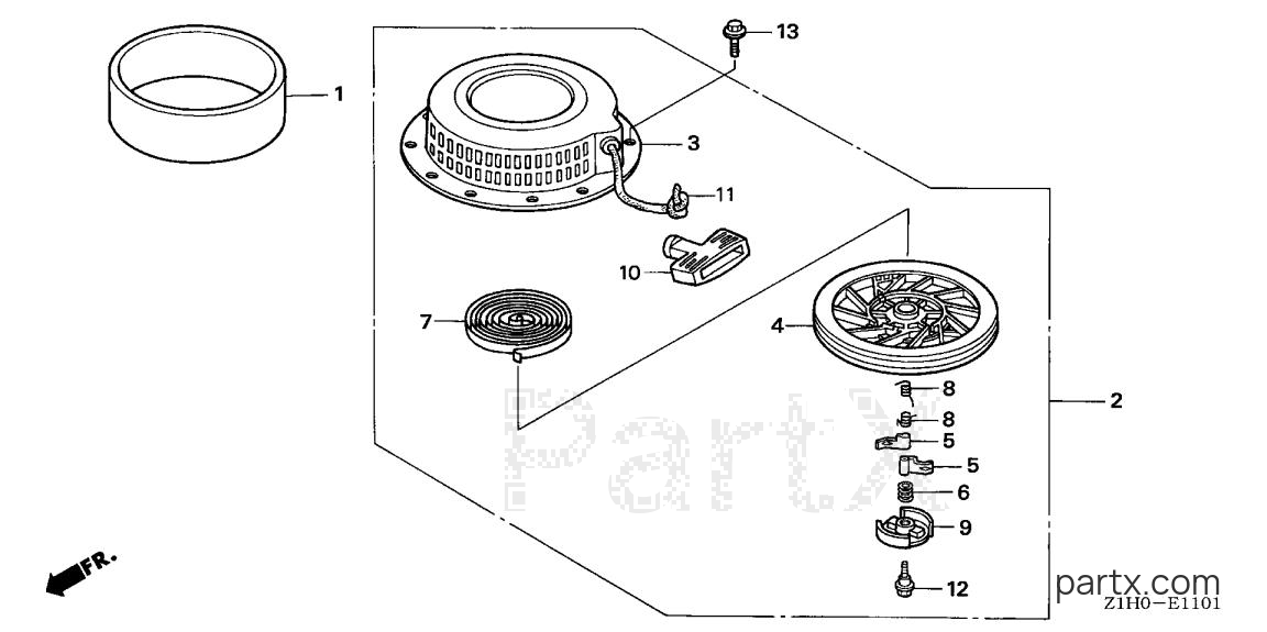 Honda GXV340A2 DP23 - RECOIL STARTER (2)