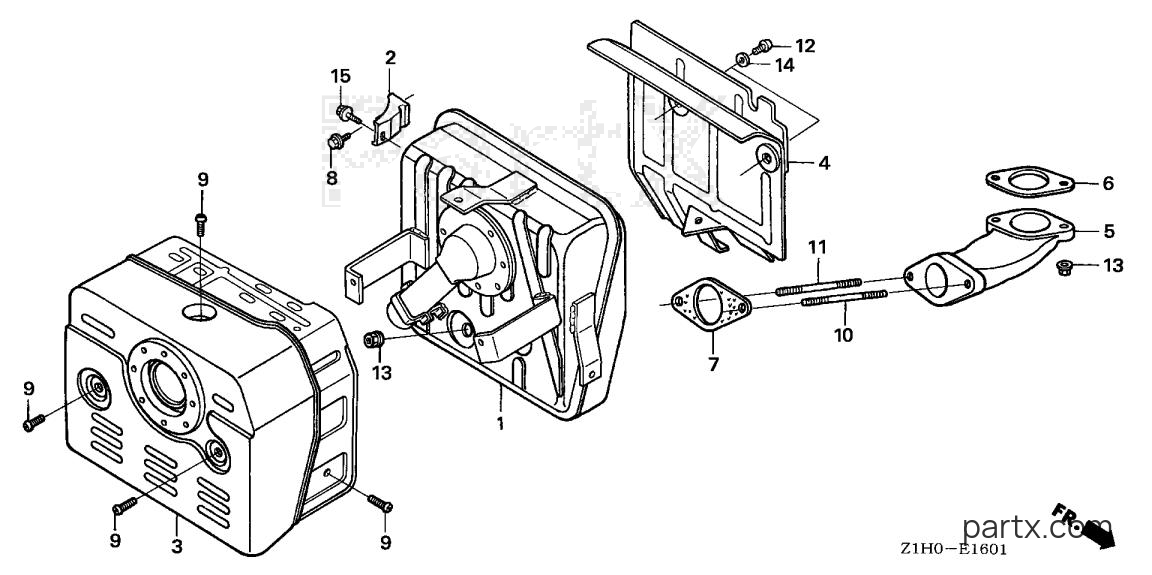 Honda GXV340A2 DP23 - MUFFLER (2)