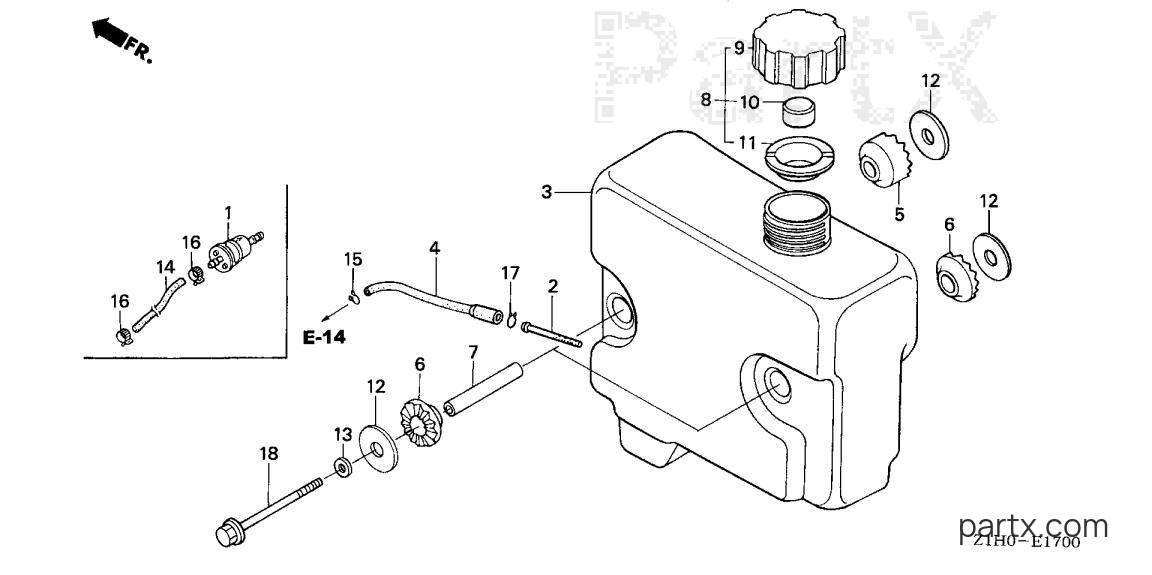 Honda GXV340A2 DX3 - FUEL TANK