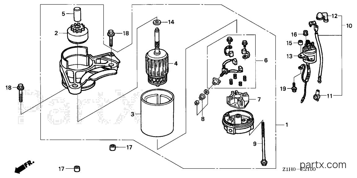 Honda GXV340A2 DAS - STARTER MOTOR