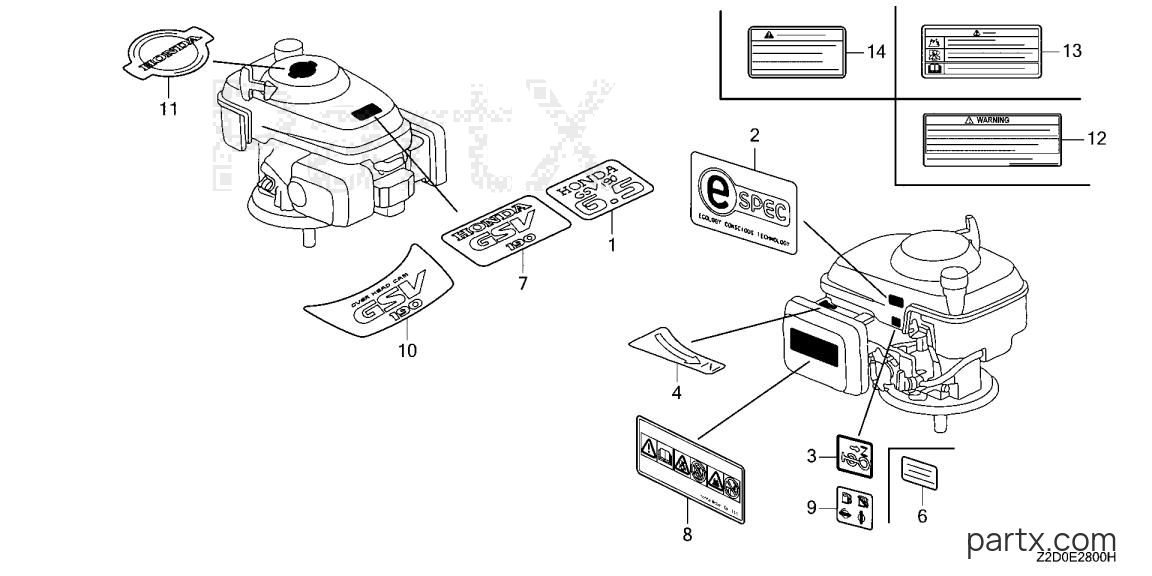 Honda GSV190A S3A - LABEL