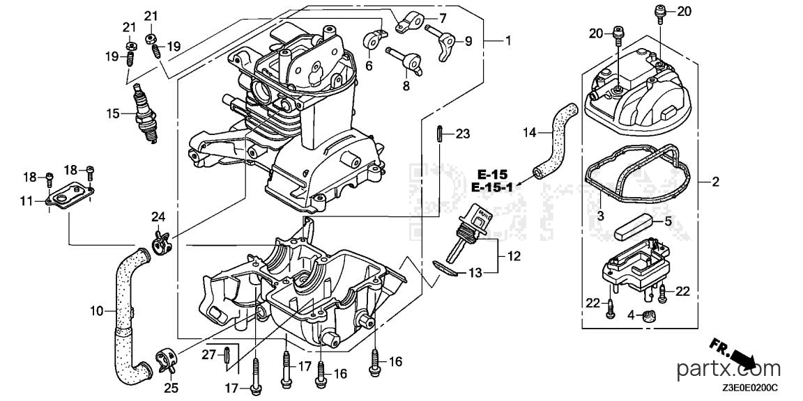 Honda GX25T HAT - CRANKCASE SET