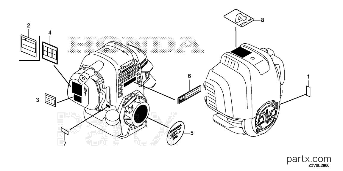 Honda GX50NTX STSC - LABEL