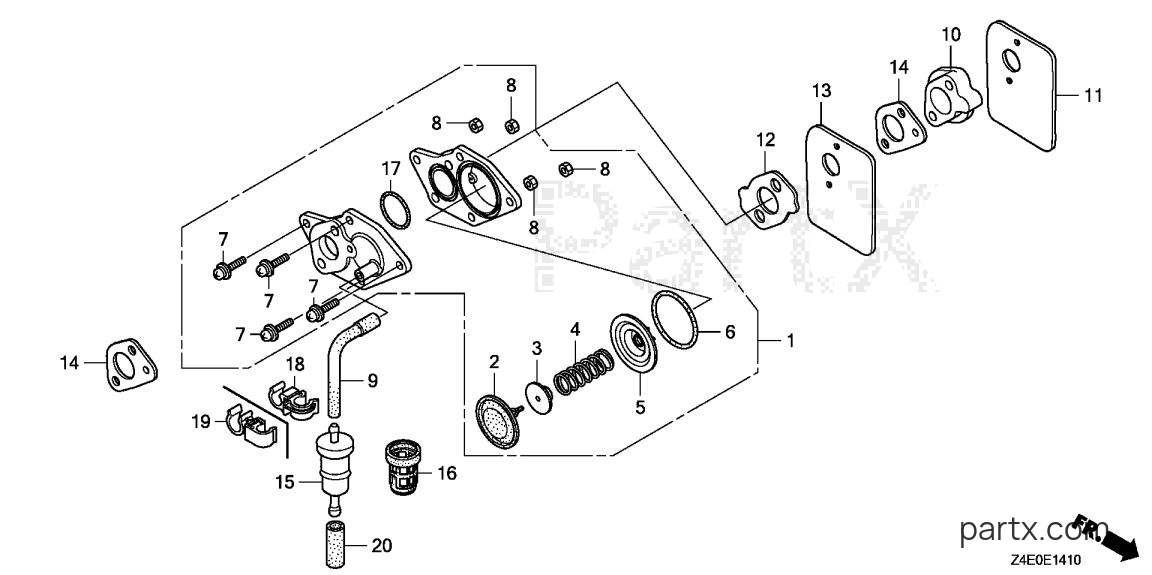 Honda GX100U KRE4 - ACCELERATION PUMP