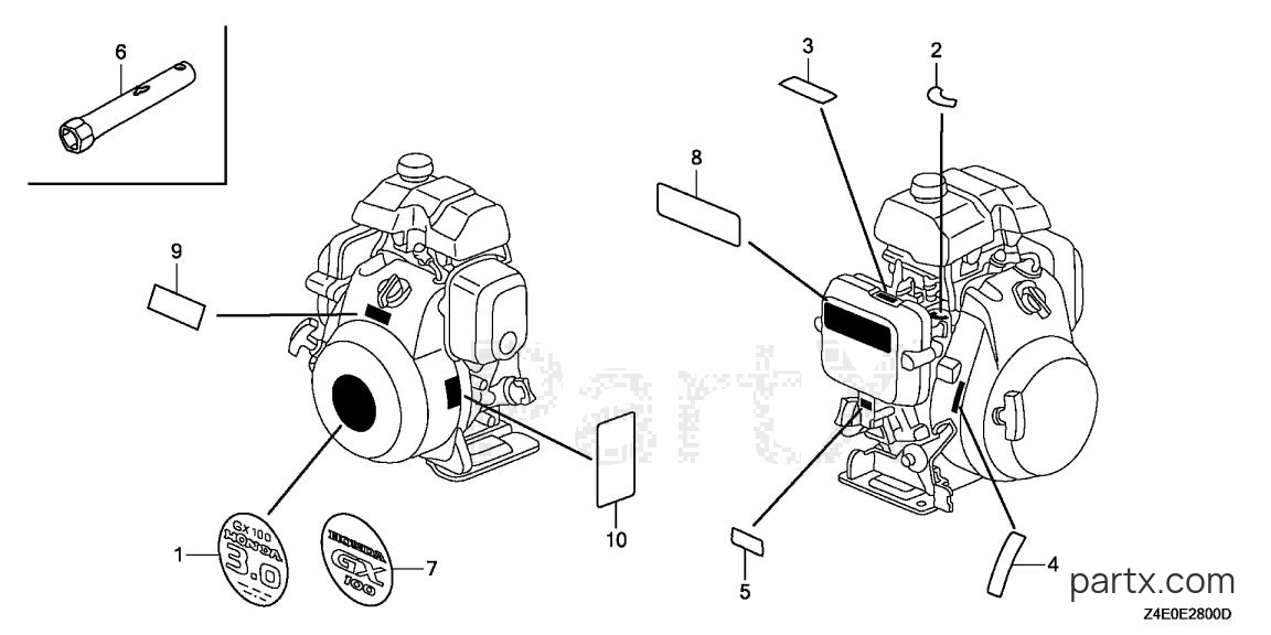 Honda GX100U KRWF - LABEL/TOOL