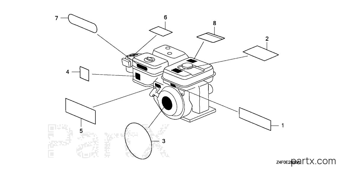 Honda GX120U1 QMA8 - LABEL