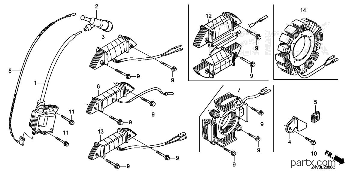 Honda GX200UT2 QXD4 - IGNITION COIL