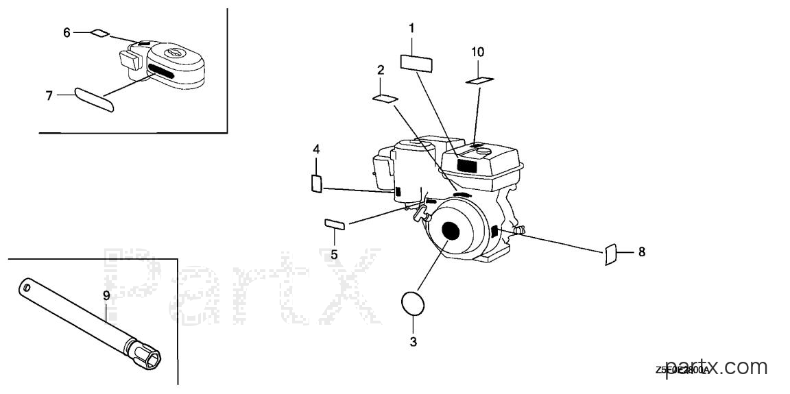 Honda GX240U1 QAB2 - LABEL - TOOL