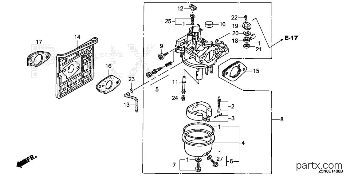 Honda GXV340UT2 DN4 - CARBURETOR (1)