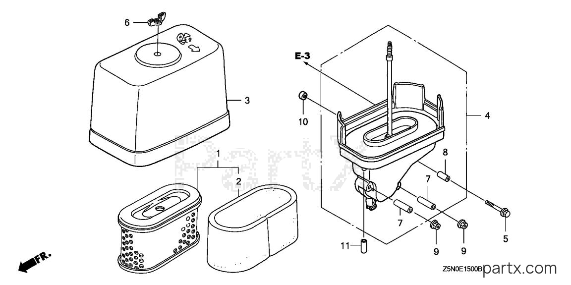 Honda GXV340RT2 DM33 - AIR CLEANER