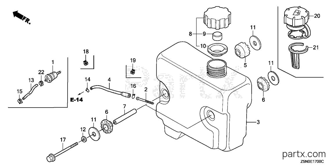 Honda GXV340RT2 DA23 - FUEL TANK