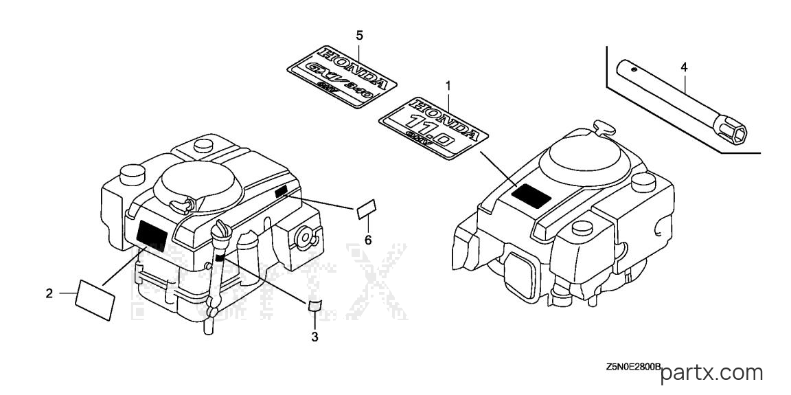 Honda GXV340RT2 DA23 - LABEL - TOOL