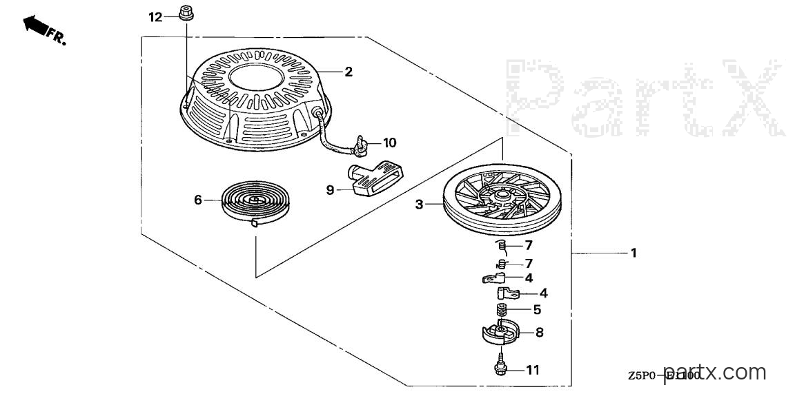 Honda GXV340UA2 DET3 - RECOIL STARTER