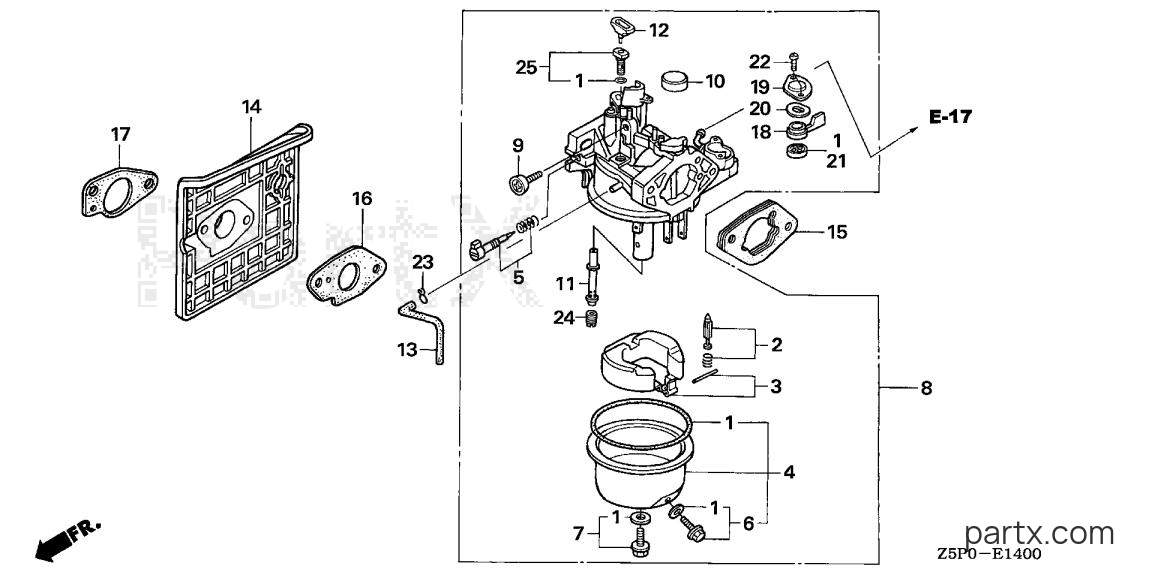 Honda GXV340UA2 DE33 - CARBURETOR
