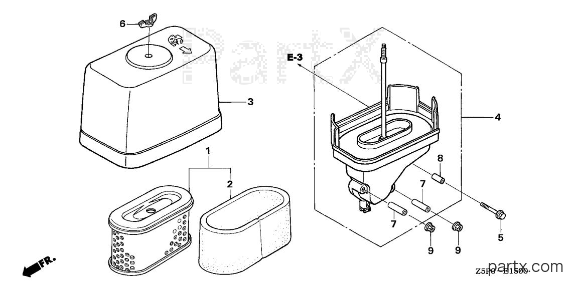 Honda GXV340UA2 DA33 - AIR CLEANER