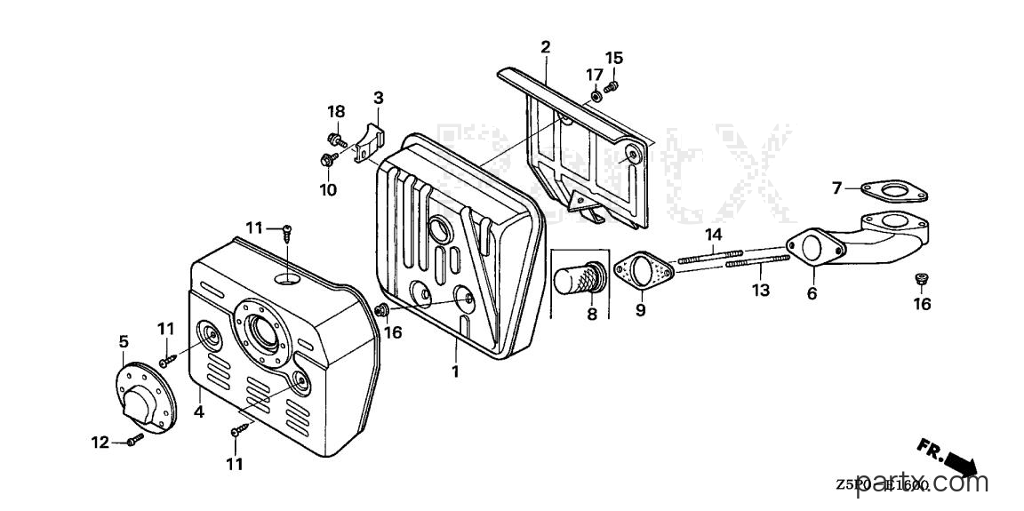 Honda GXV340UA2 DAS - MUFFLER