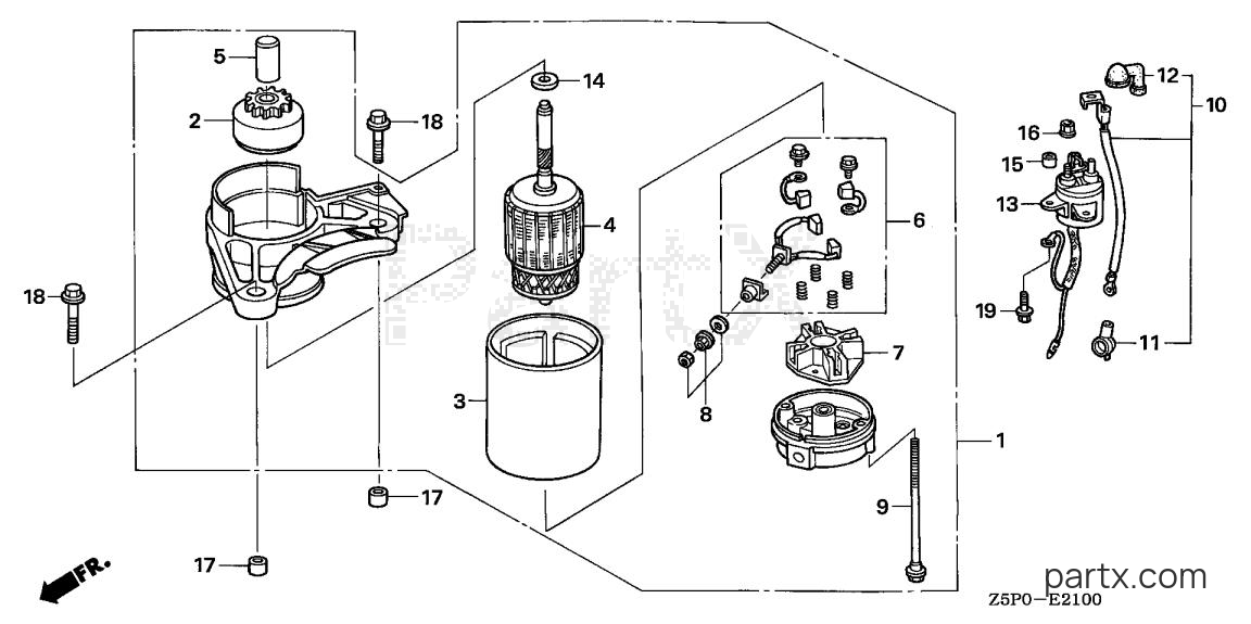 Honda GXV340UA2 DAS - STARTER MOTOR