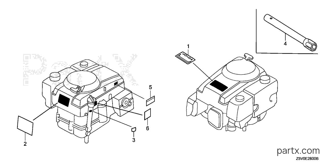 Honda GXV390UT1 DEXT - LABEL - TOOL