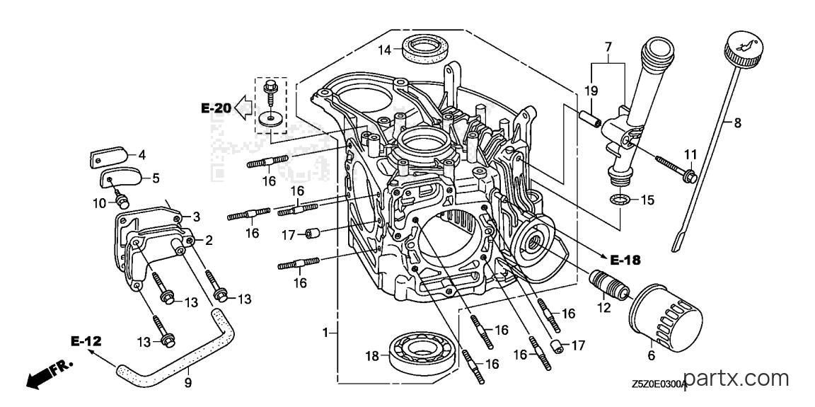 Honda GCV530U SEE2 - CRANKCASE