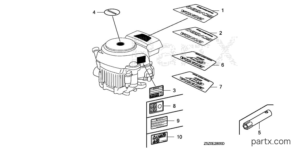 Honda GCV520U QEA9 - LABEL