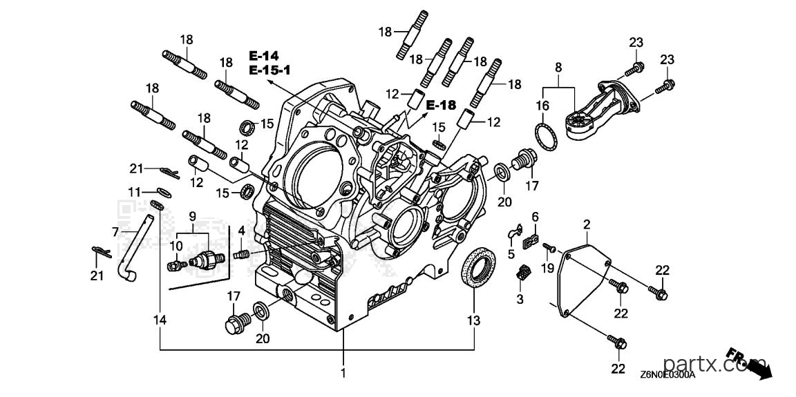Honda GX630 VXC2 - CRANKCASE