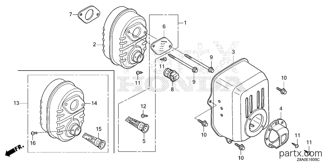 Honda GC160LAX QBC - MUFFLER