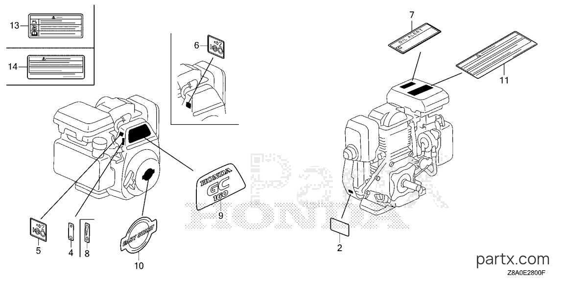 Honda GC160LA QHG - LABEL