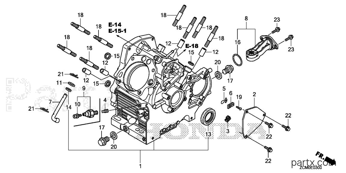 Honda GX690HX VXC2 - CRANKCASE