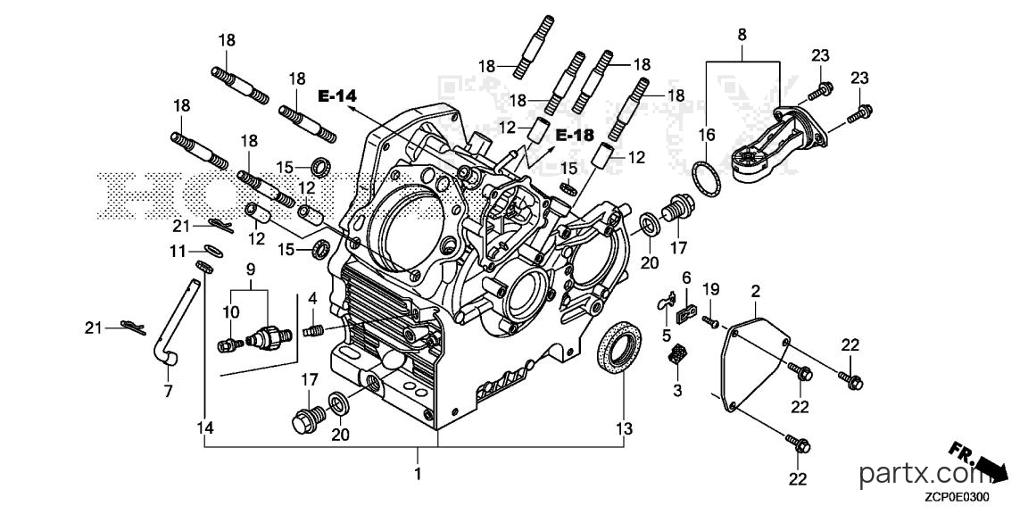 Honda GX690RHX TDCC - CRANKCASE