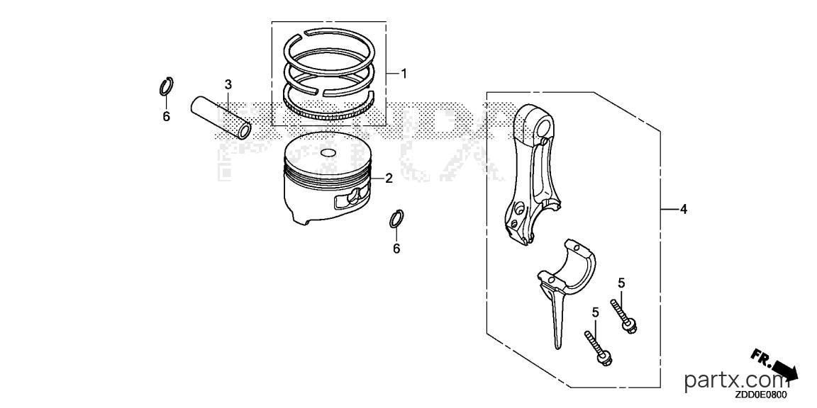 Honda GX100RT KRC5 - PISTON - CONNECTING ROD