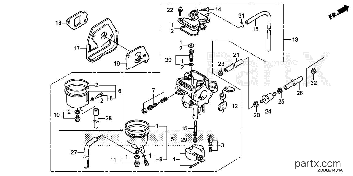 Honda GX100RT KRB6 - CARBURETOR (RAMMER FLOAT)